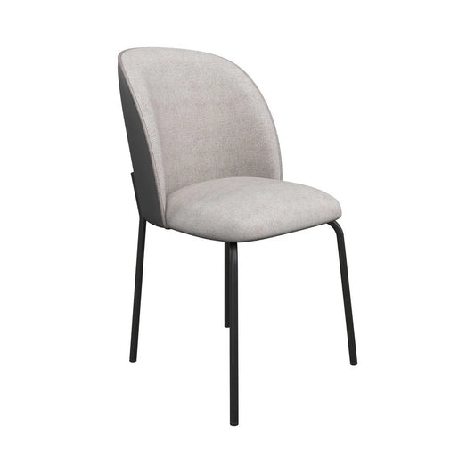 Cartier 2 Tone Grey Leather/Fabric Dining Chair