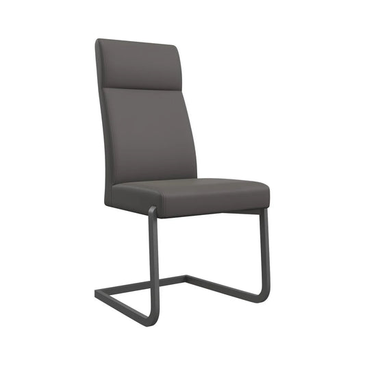 Dante Leather Dining Chair With Grey Frame Grey