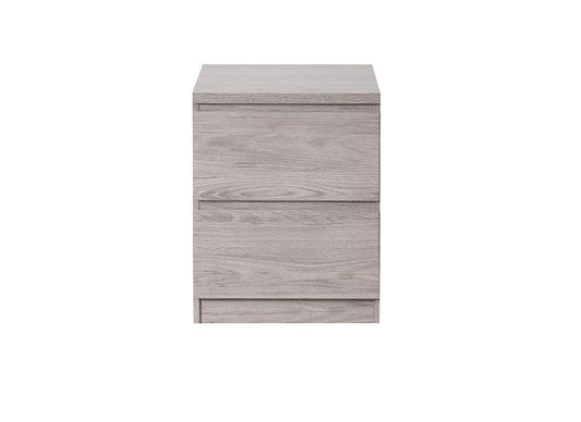 Jupiter Grey Oak Bedside Table With Two Drawers