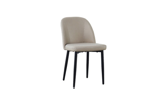 Leo Taupe Dining Chair with Black Legs