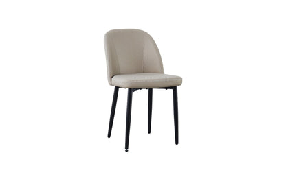Leo Taupe Dining Chair with Black Legs