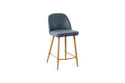Leo Bar Stool Grey with Oak Legs