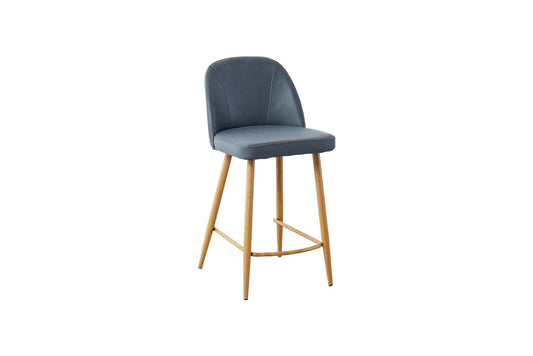Leo Bar Stool Grey with Oak Legs