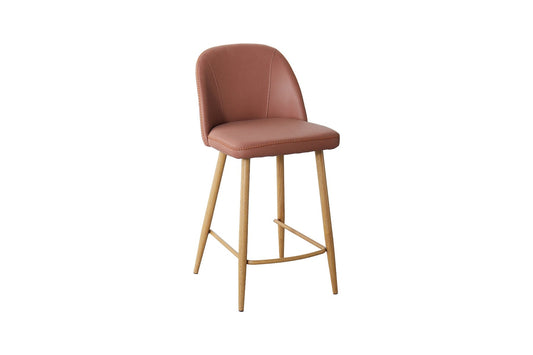Leo Bar Stool Salmon with Oak Legs