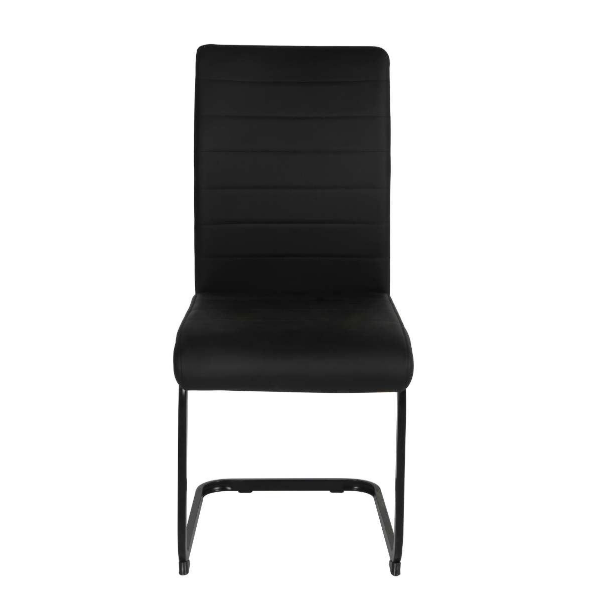 Liana Black PU Dining Chair - Black Legs