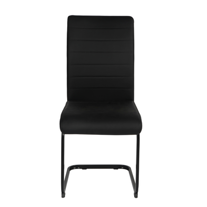 Liana Black PU Dining Chair - Black Legs