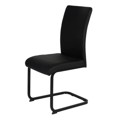 Liana Black PU Dining Chair - Black Legs