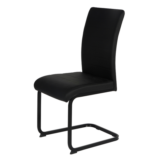 Liana Black PU Dining Chair - Black Legs