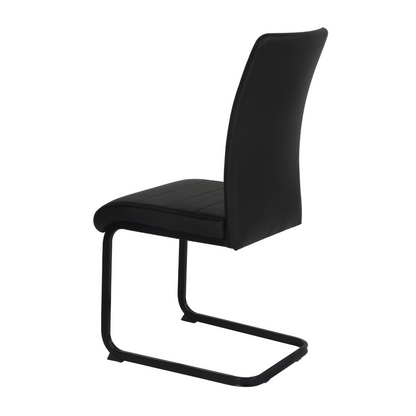 Liana Black PU Dining Chair - Black Legs