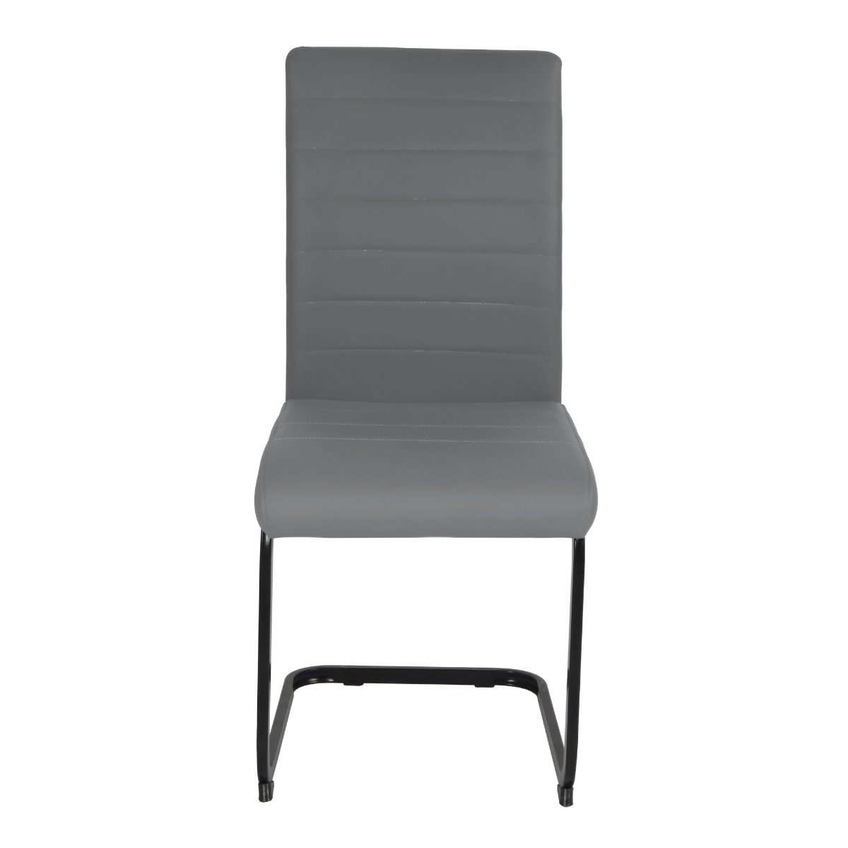 Liana Grey PU Dining Chair - Black Legs