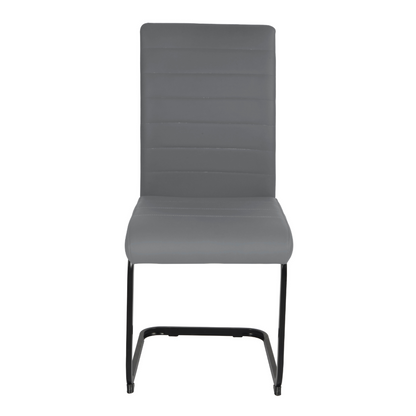 Liana Grey PU Dining Chair - Black Legs