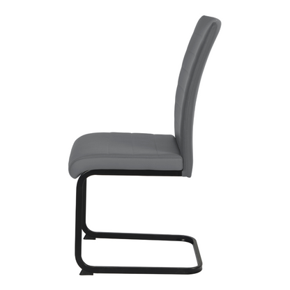 Liana Grey PU Dining Chair - Black Legs