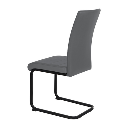 Liana Grey PU Dining Chair - Black Legs