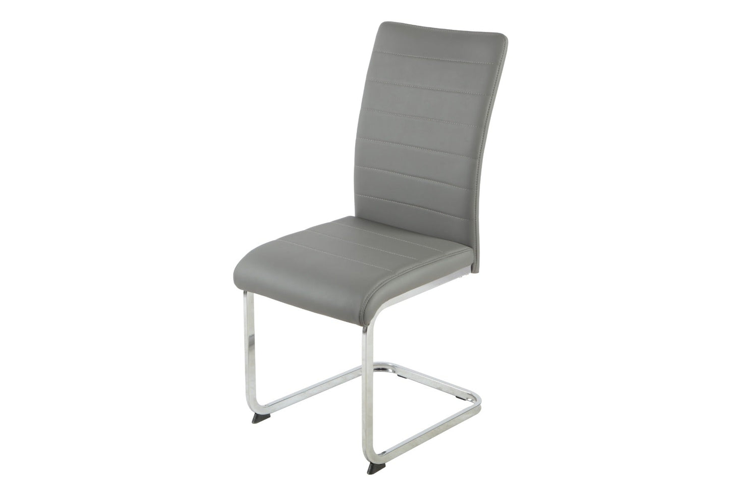 Liana Dining Chair Grey PU - Chrome Leg