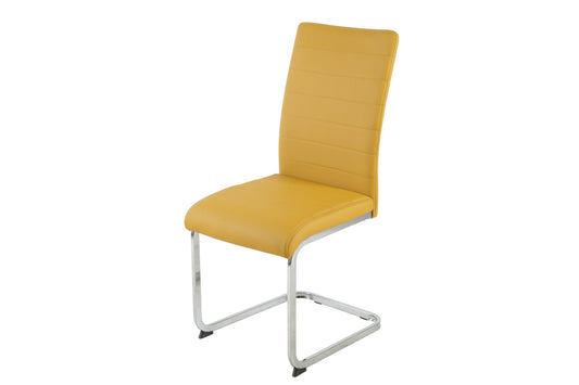 Liana Yellow Chair PU - Chrome Legs