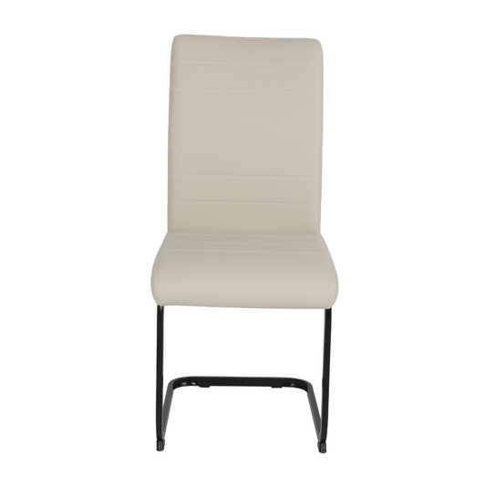 Liana Taupe PU Dining Chair - Black Legs