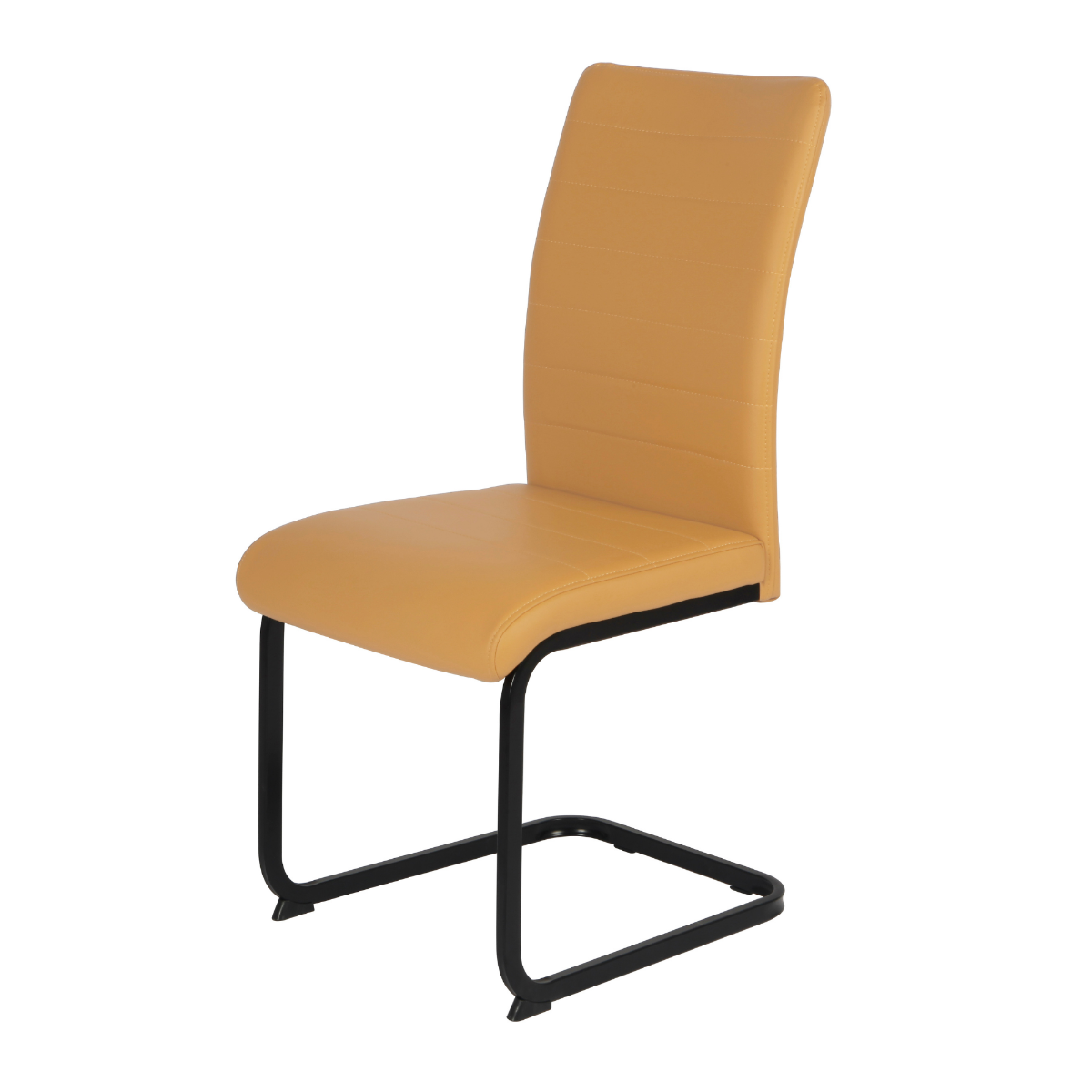 Liana Yellow PU Dining Chair with Black Legs