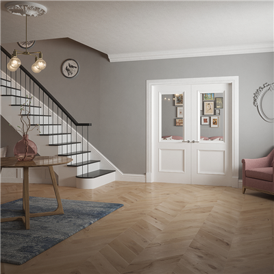Monroe 2 Panel Bolection Clear Glazed Doors