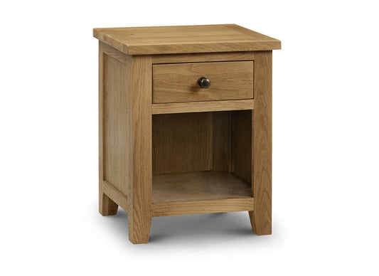 Marlborough White Oak Bedside Table With One Drawer
