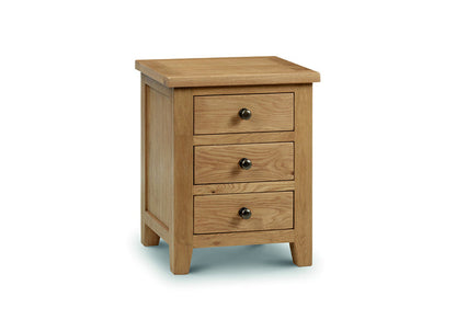 Marlborough White Oak Bedside Table With Three Drawers