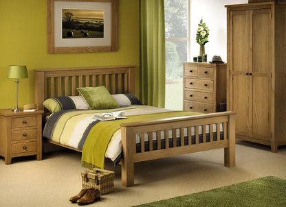 Marlborough White Oak Bedside Table With Three Drawers