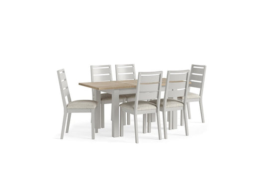 Modern Country Grey Dining Chair (bouncle white)