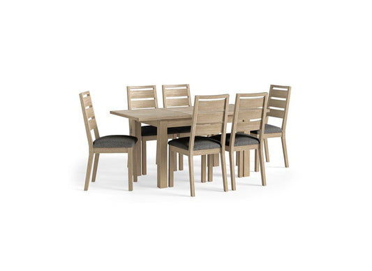 Modern Country Oak Dining Chair (boucle grey)