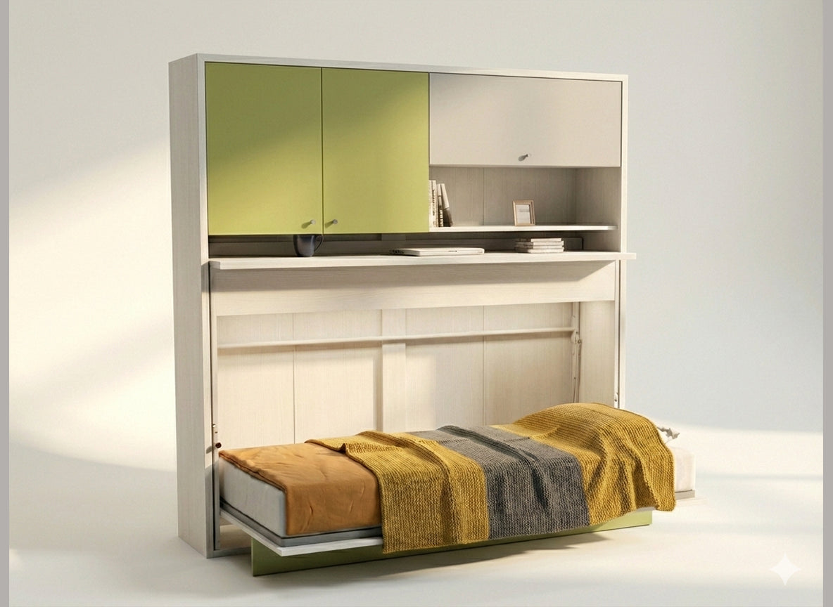 The Nitro Wall Bed | With Mattress | With Desk & Storage | Multimo