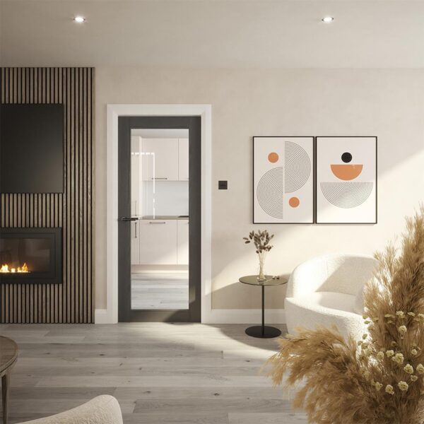 Nolita Grey Clear Glass Pre Finished Doors