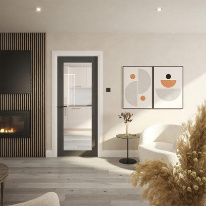Nolita Grey Clear Glass Pre Finished Doors
