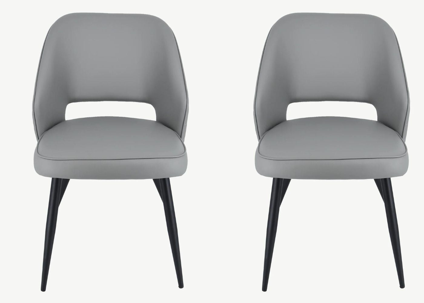 Pair of Sutton Light Grey PU Dining Chairs