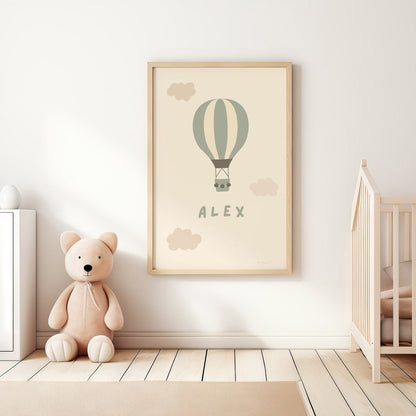 Hot Air Balloon Personalised Name Print