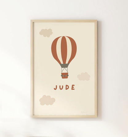 Hot Air Balloon Personalised Name Print