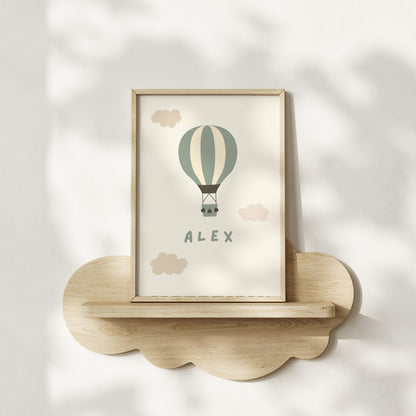 Hot Air Balloon Personalised Name Print