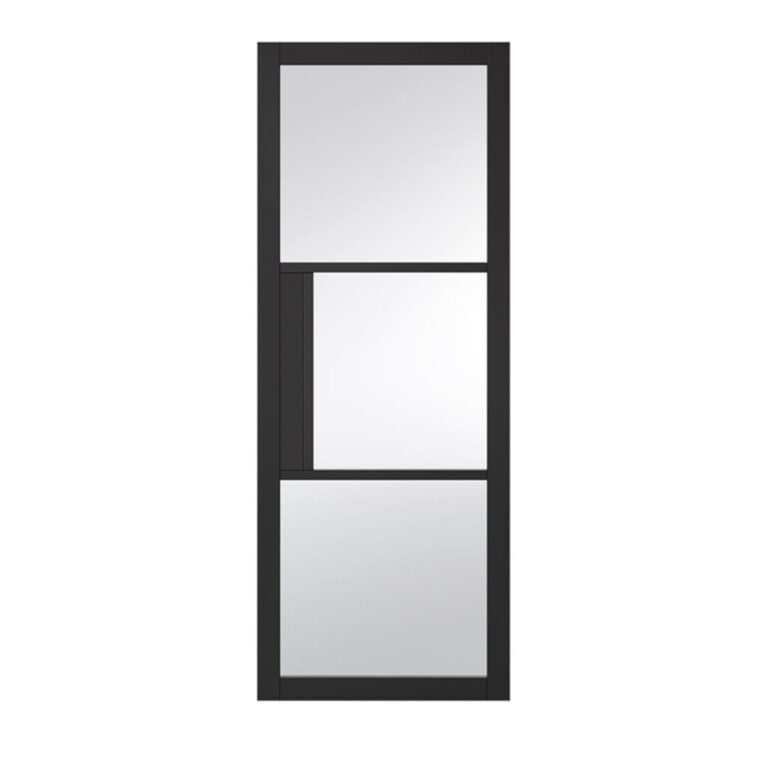 Seattle 3 Lite Clear Glass Black Primed Doors