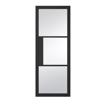 Seattle 3 Lite Clear Glass Black Primed Doors