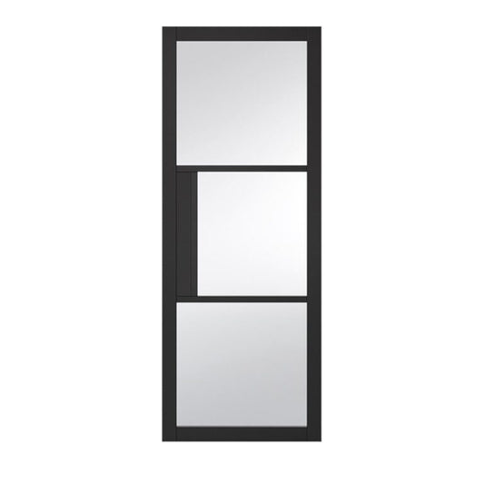 Seattle 3 Lite Clear Glass Black Primed Doors
