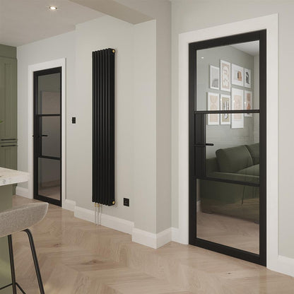 Seattle 3 Lite Clear Glass Black Primed Doors