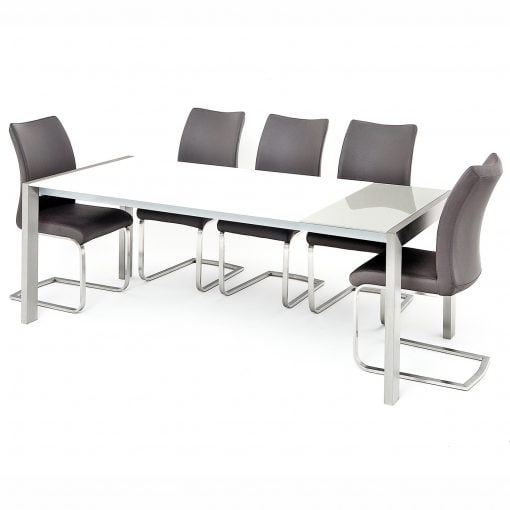 Salconi Extendable White/Grey High Gloss Table