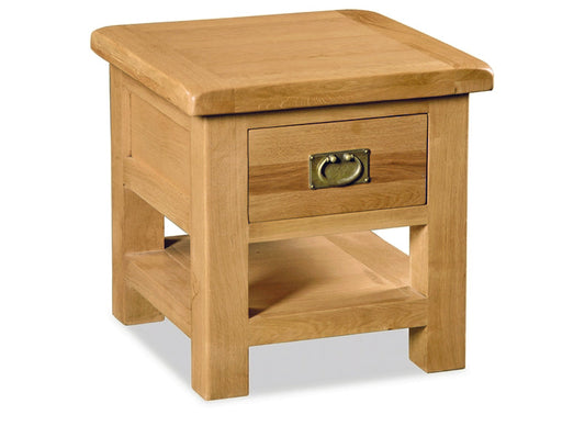 Salisbury Oak Lamp Table With Drawer