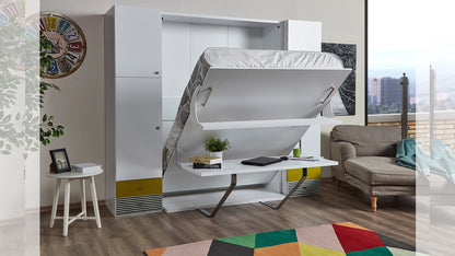 The Loft Desk Wall Bed | With Gold Mattress | 144 cm Desk | Multimo