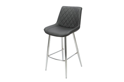 Silvia Bar Stool Black - Chrome Legs