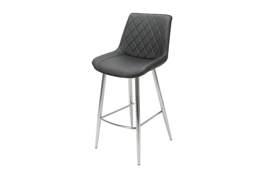 Silvia Bar Stool Black - Chrome Legs