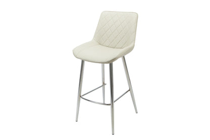 Silvia Bar Stool Taupe - Chrome Legs