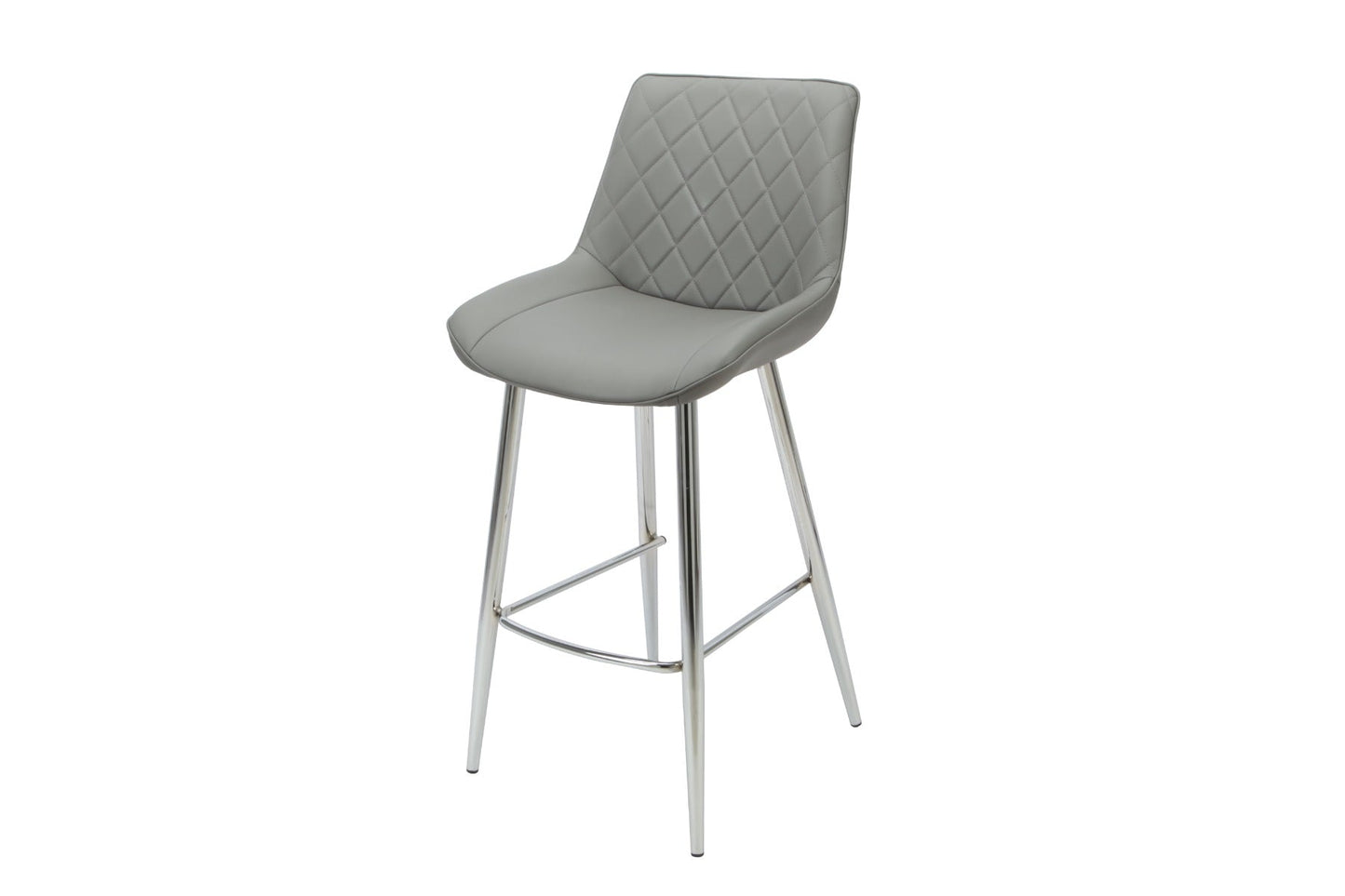 Silvia Bar Stool Grey - Chrome Legs