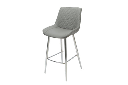 Silvia Bar Stool Grey - Chrome Legs