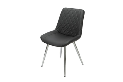 Silvia Dining Chair Black - Chrome Legs