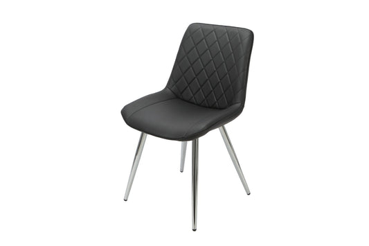 Silvia Dining Chair Black - Chrome Legs