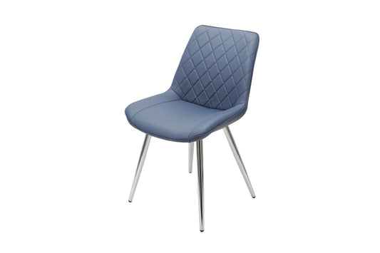 Silvia Dining Chair Blue - Chrome Legs