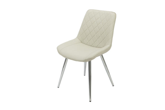 Silvia Dining Chair Taupe - Chrome Legs